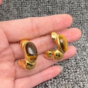 Tigers Eye Waterproof Earrings